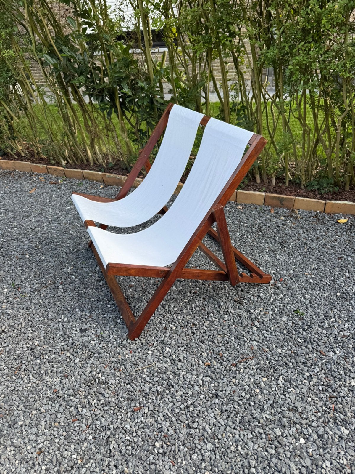 Dubbele strandstoel, Tuin en Terras, Ophalen, Gebruikt, Hout