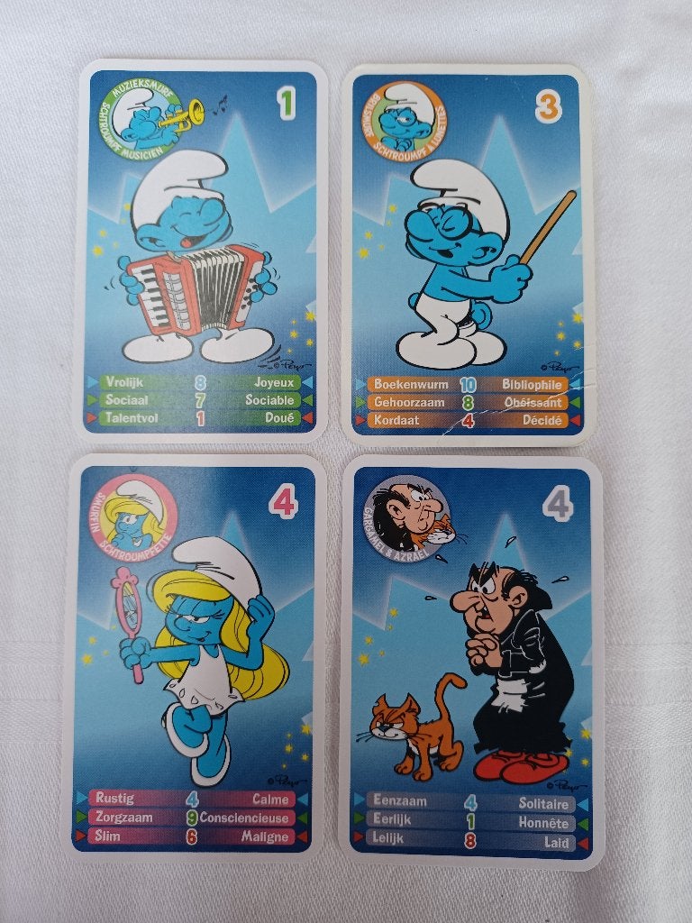 4 cartes Les Schtroumpfs (2012), Enlèvement ou Envoi, Comme neuf, Plusieurs images
