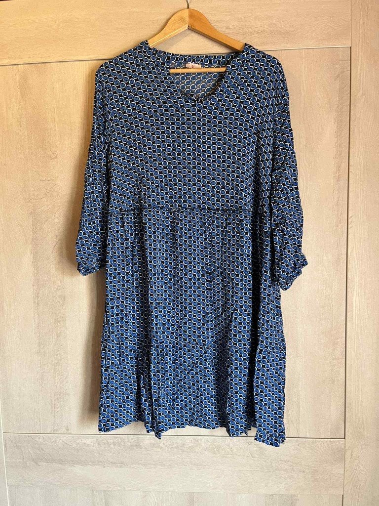 kleed blauw zwart eviva 50, Eviva, Enlèvement ou Envoi, Robe, Porté