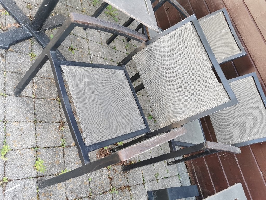 chaises d'extérieurs, Maison & Meubles, Enlèvement, Bois, Noir, Cinq, Six Chaises ou plus