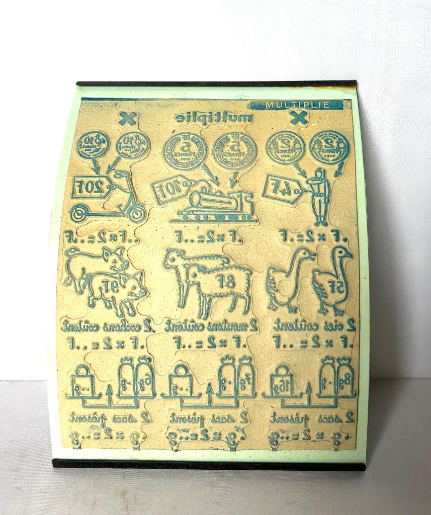 oude Stempel franse schoolplaat, Ophalen of Verzenden