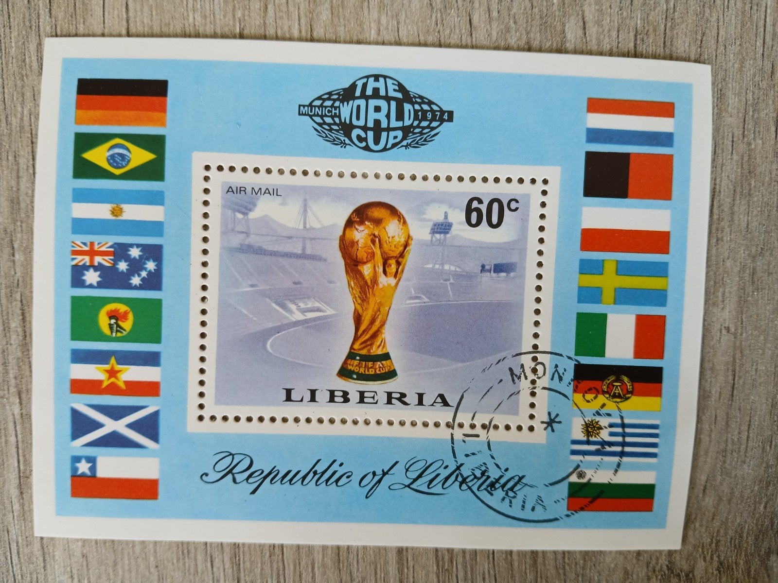 Postzegel Liberia wordlcup., Timbres & Monnaies, Timbres | Antilles néerlandaises, Enlèvement ou Envoi