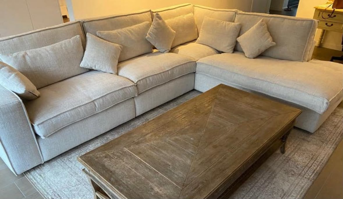 Comfortabel hoeksalon beige, Ophalen, Zo goed als nieuw