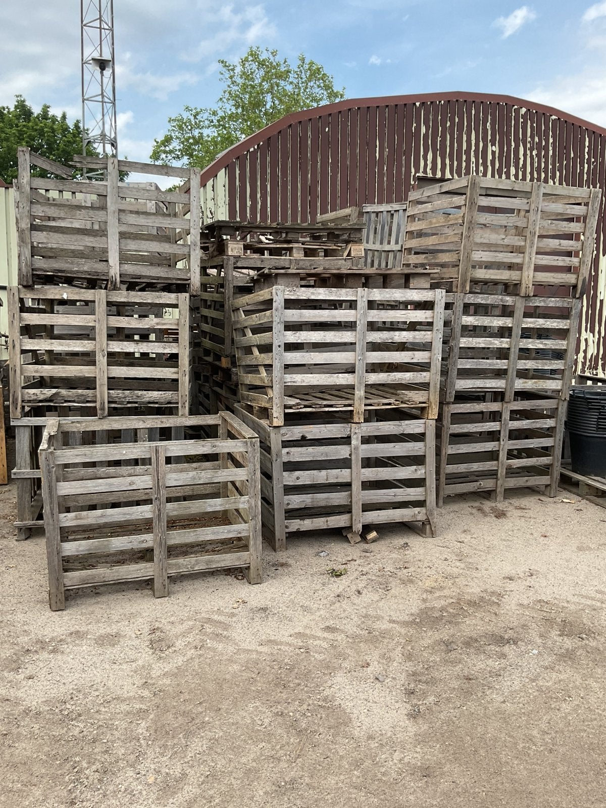 Palletboxen voor brandhout, Doe-het-zelf en Bouw, Kratten en Dozen, Ophalen, Gebruikt