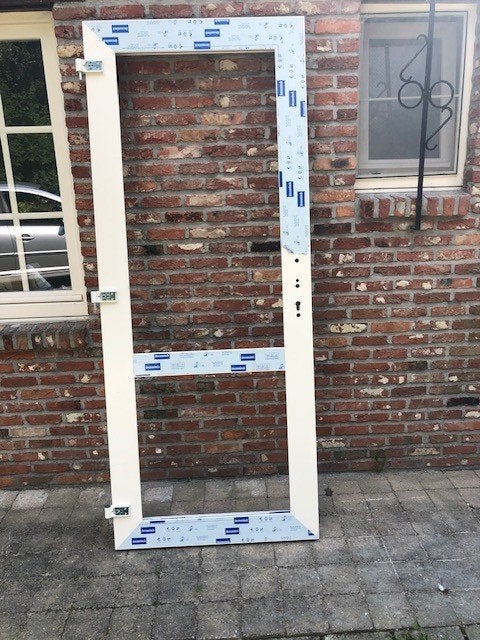 PORTE EXTÉRIEURE EN PVC CRÈME/BLANC NEUVE Deceuninck, Bricolage & Construction, Neuf, Porte extérieure, Verre, Enlèvement