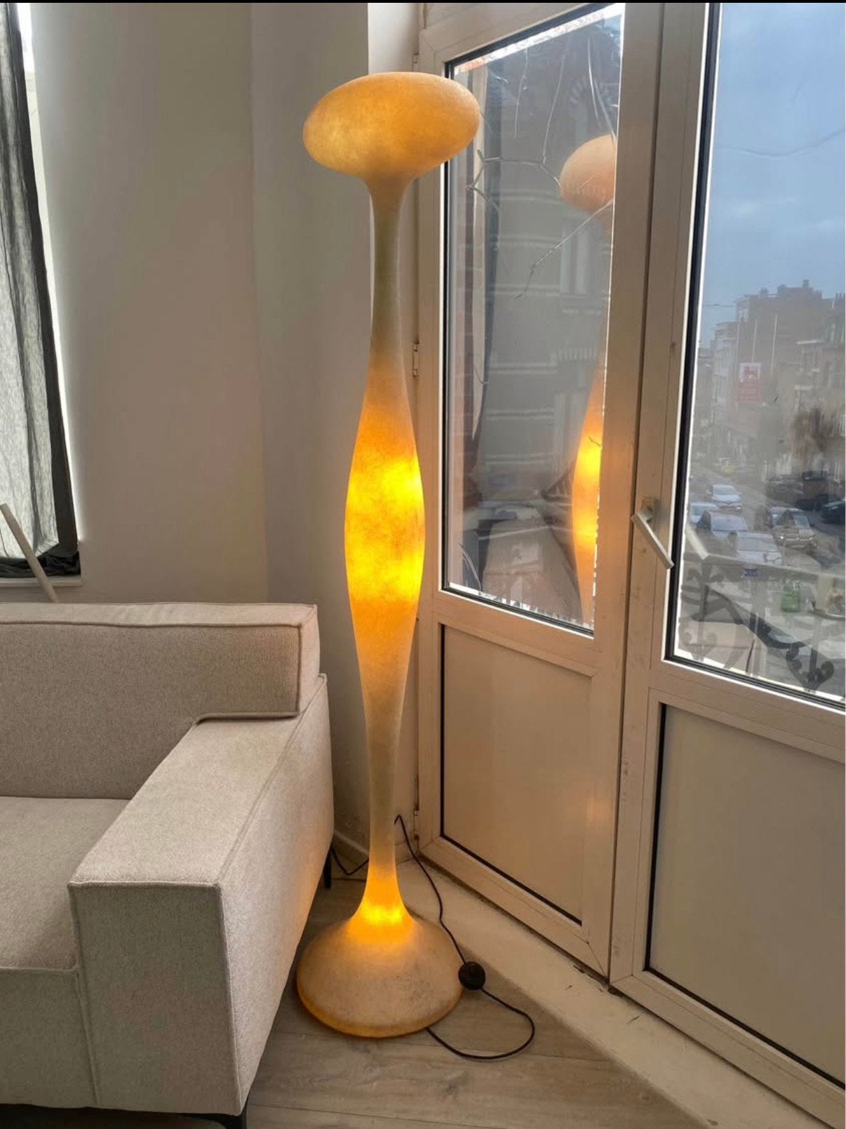 Lampadaire en du designer  guglielmo berichicci, Maison & Meubles, Enlèvement, Comme neuf, Verre
