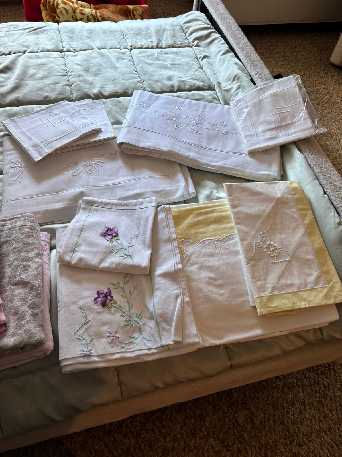 Lot de draps de lits, Coton, Enlèvement, Utilisé, Autres types