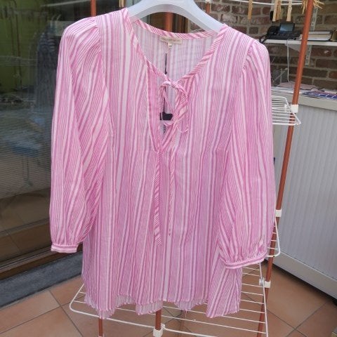 Blouse nieuw roze strepen CamisettaSnob mt 44 (it 48), Maat 42/44 (L), CamisettaSnob, Nieuw, Ophalen of Verzenden