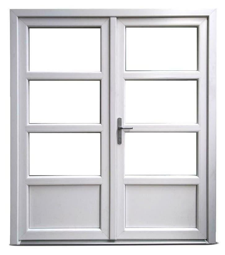 Portes doubles en plastique avec cadre — blanc ou anthracite, Bricolage & Construction, Enlèvement ou Envoi, Synthétique