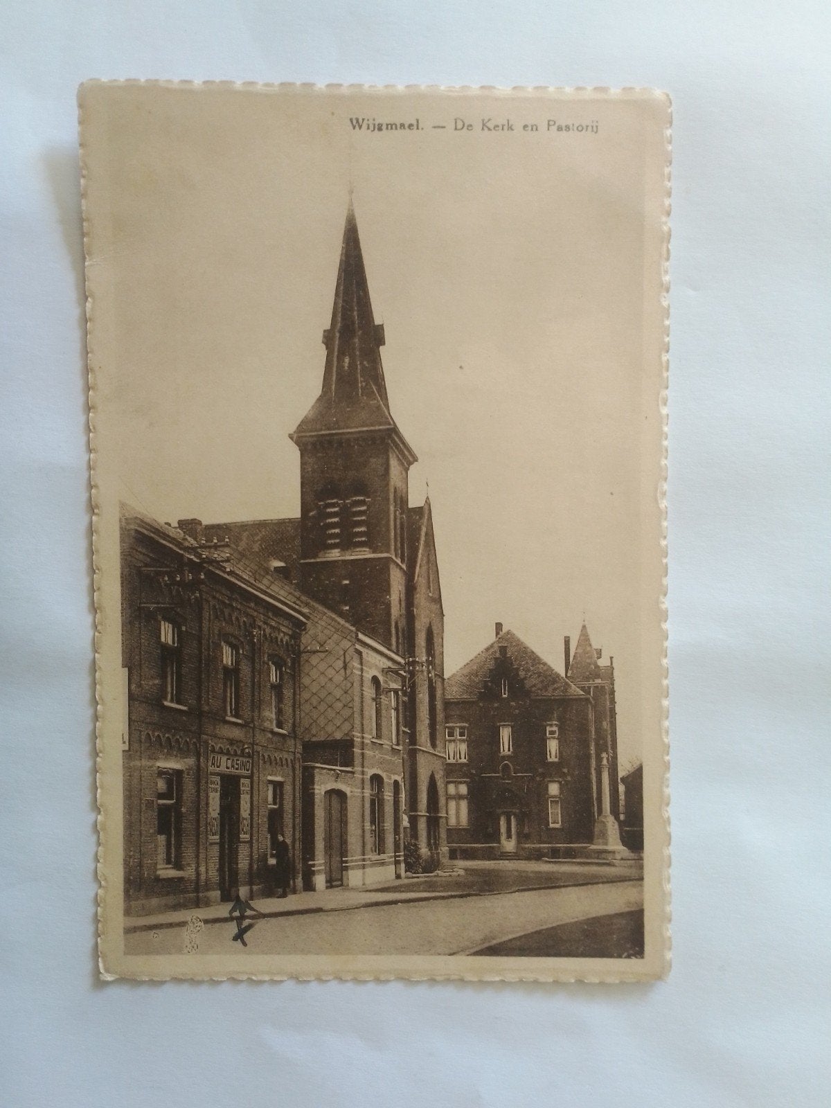 WIJGMAAL BIJ LEUVEN WIJGMAEL DE KERK EN PASTORIJ, Verzamelen, Ophalen of Verzenden, 1920 tot 1940, Gelopen, Vlaams-Brabant