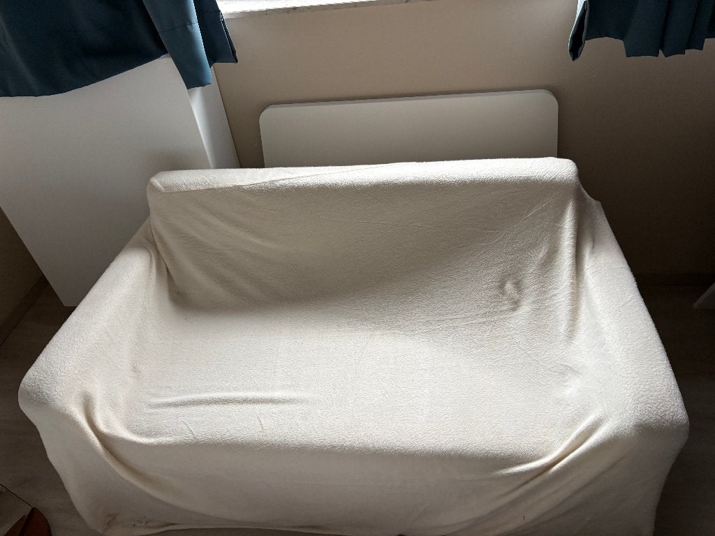 IKEA Slaapbank / Bedbank 140 x 80 cm – inclusief hoes, Beige, Utilisé, Deux personnes, 190 cm ou moins