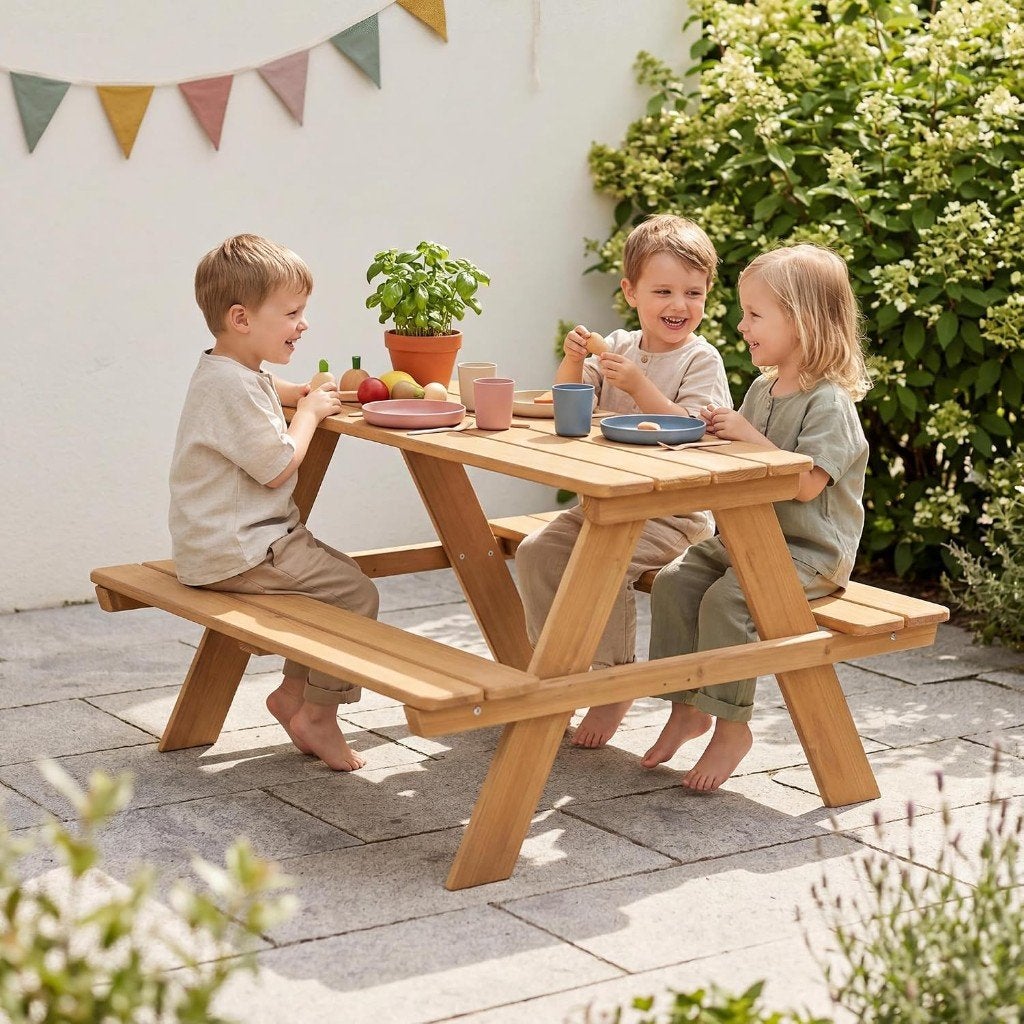 Ensemble Table et Banc Pour enfants Dans boite Jamais Monté, Jardin & Terrasse, Neuf, Table à dinner, Bois, Sets de jardin