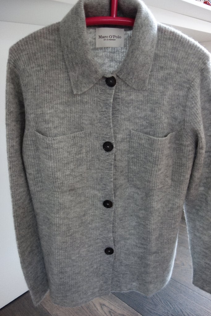Gilet col polo gris clair "Marc O'Polo", MARC O'POLO, Envoi, Porté, Gris