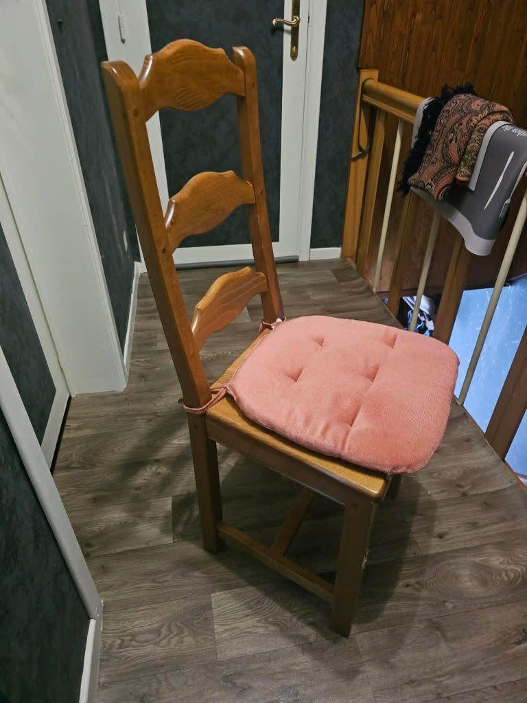 6 houten eetkamerstoelen, Huis en Inrichting, Ophalen, Zo goed als nieuw, Bruin, Hout
