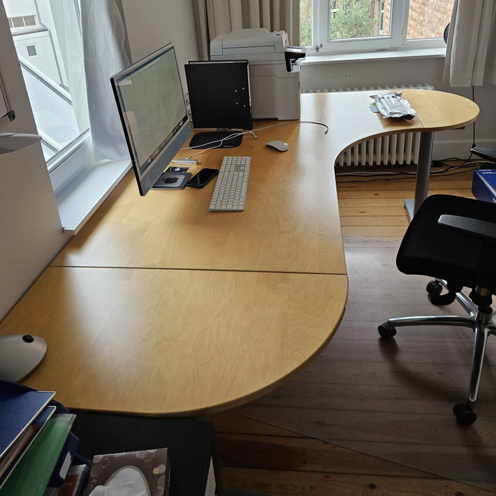 Bureau bois clair, Huis en Inrichting, Bureaus, Ophalen, Gebruikt, Hout, Hoekbureau