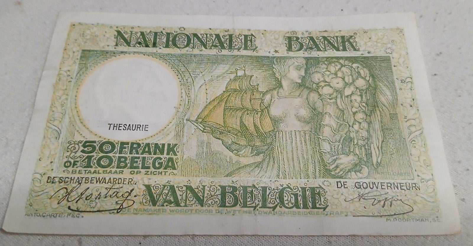 ancien billet belgas en bon état, Enlèvement ou Envoi