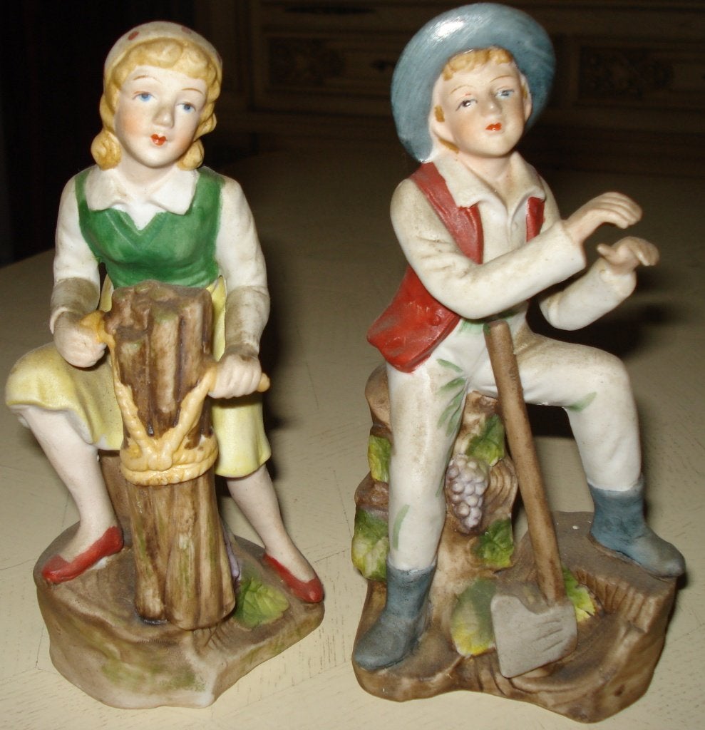 Porseleinen koppel 'Houthakkers', Antiek en Kunst, Ophalen