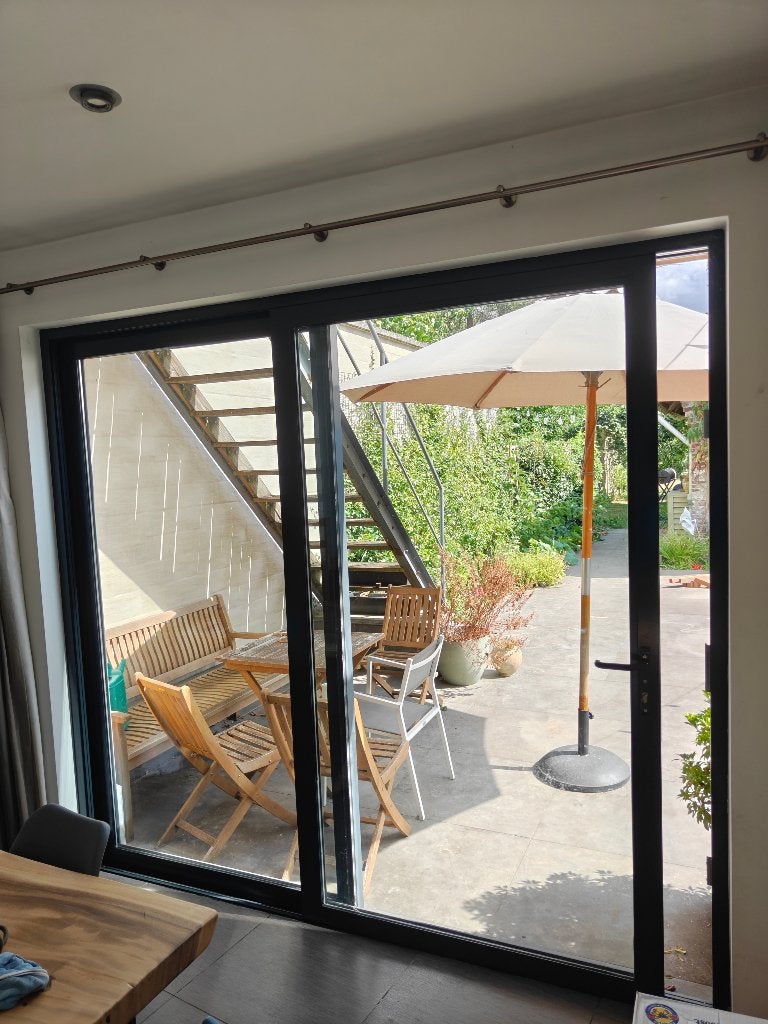 Aluminium schuifraam met HR glas, Ophalen, Gebruikt, Aluminium, Inclusief glas