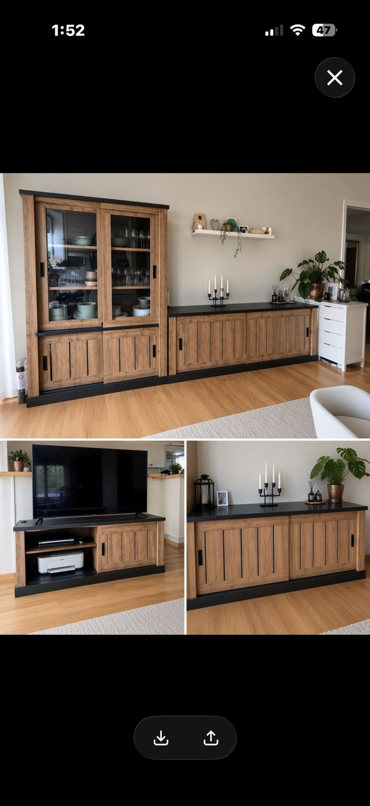 Complete woonkamer set – €750, Maison & Meubles, Enlèvement, Comme neuf, Noir, Bois