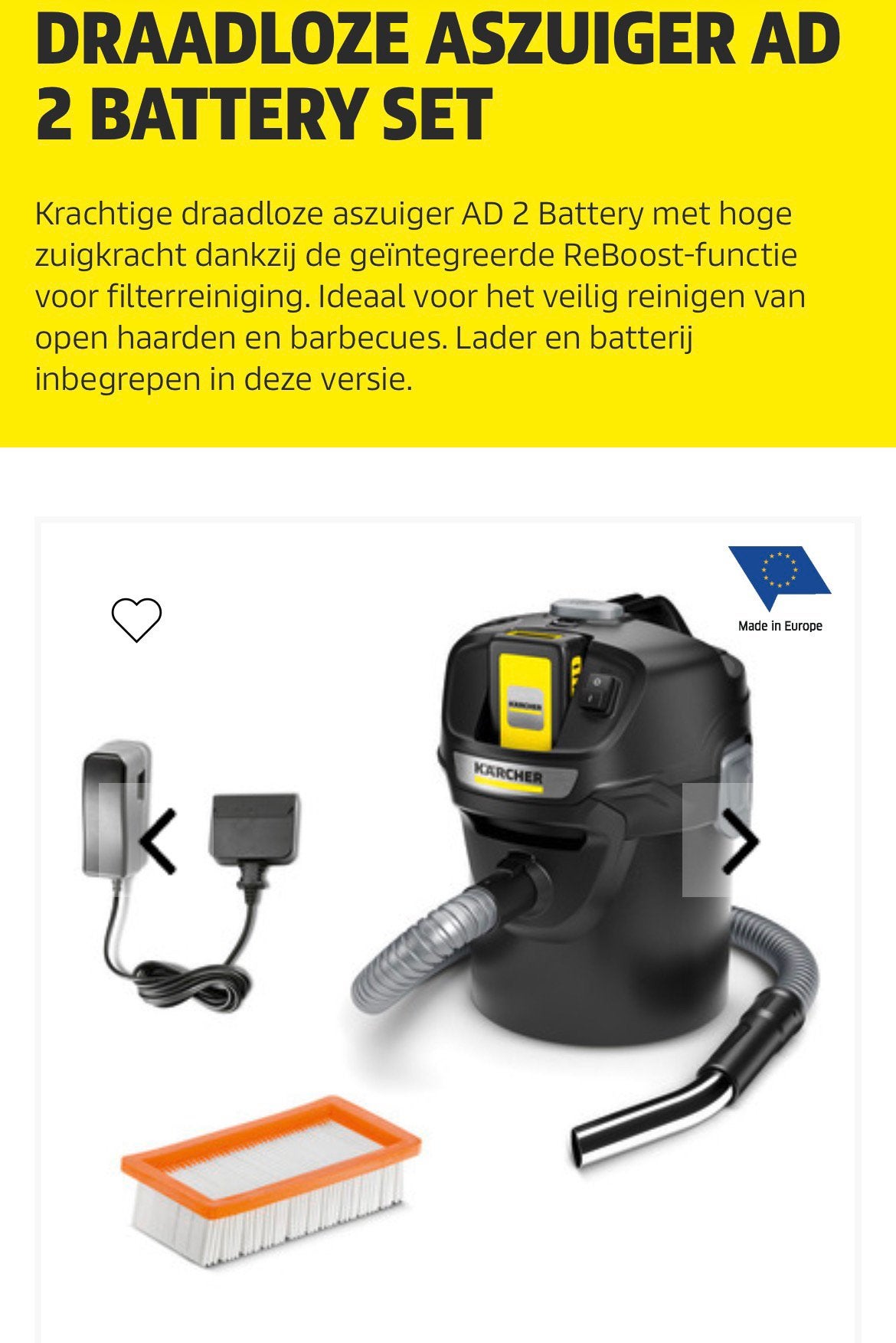 Gezocht: Kärcher asstofzuiger, Elektronische apparatuur, Stofzuigers, Ophalen, Zo goed als nieuw, Kärcher