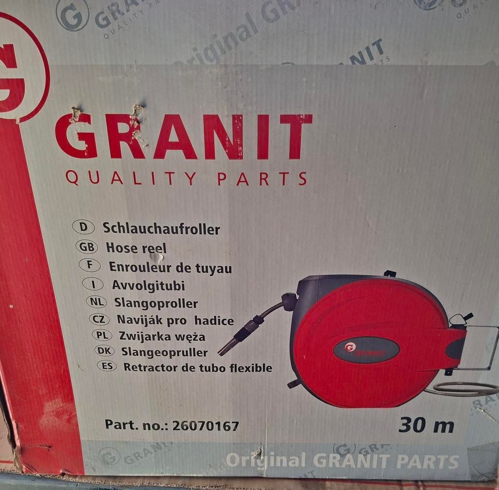 Tuinslang 30 meter oprolsysteem Granit NIEUW, Tuin en Terras, Ophalen of Verzenden, Tuinslang