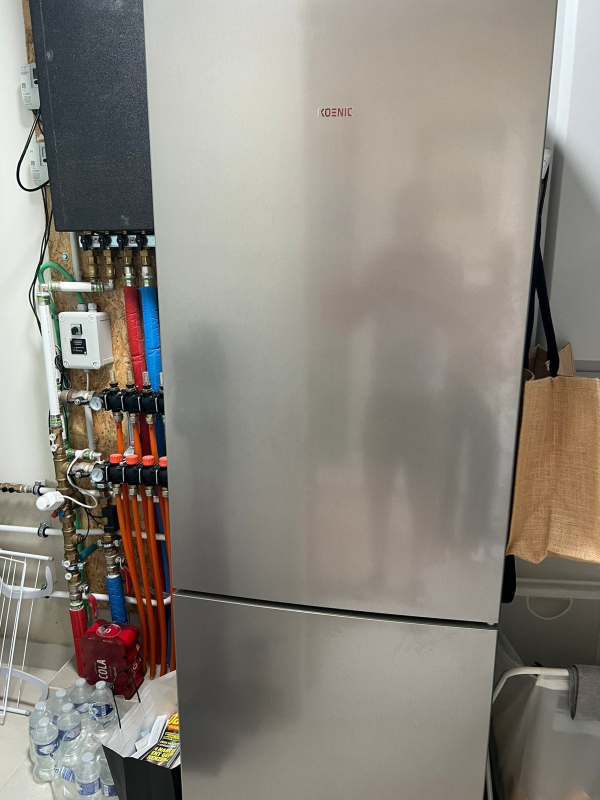 Koenic combi frigo en diepvries, Elektronische apparatuur, Ophalen, Gebruikt, Met vriesvak, 160 cm of meer
