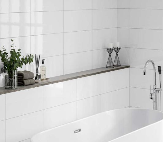 16m² Wandtegel 60x30 wit glanzend gerectificeerd Nieuw, Ophalen, 60 cm of meer, Wandtegels, Nieuw