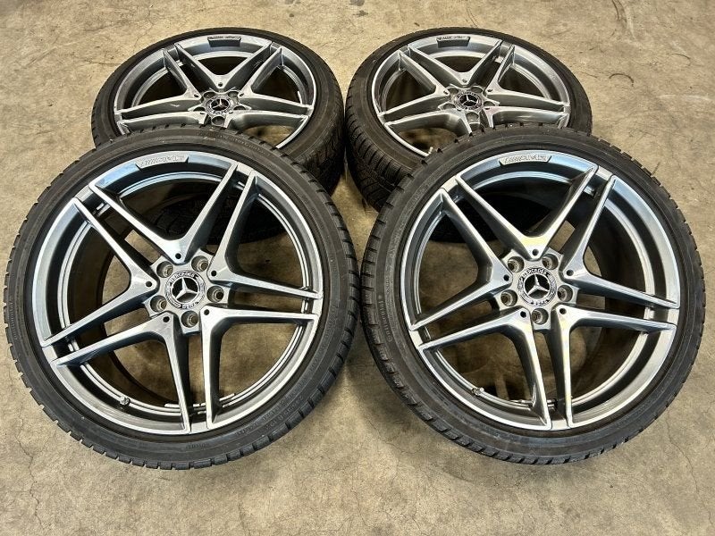 19 inch originele C63 AMG velgen + winterbanden Mercedes C k, Autos : Pièces & Accessoires, Pneus et Jantes, -, 19 pouces, Utilisé