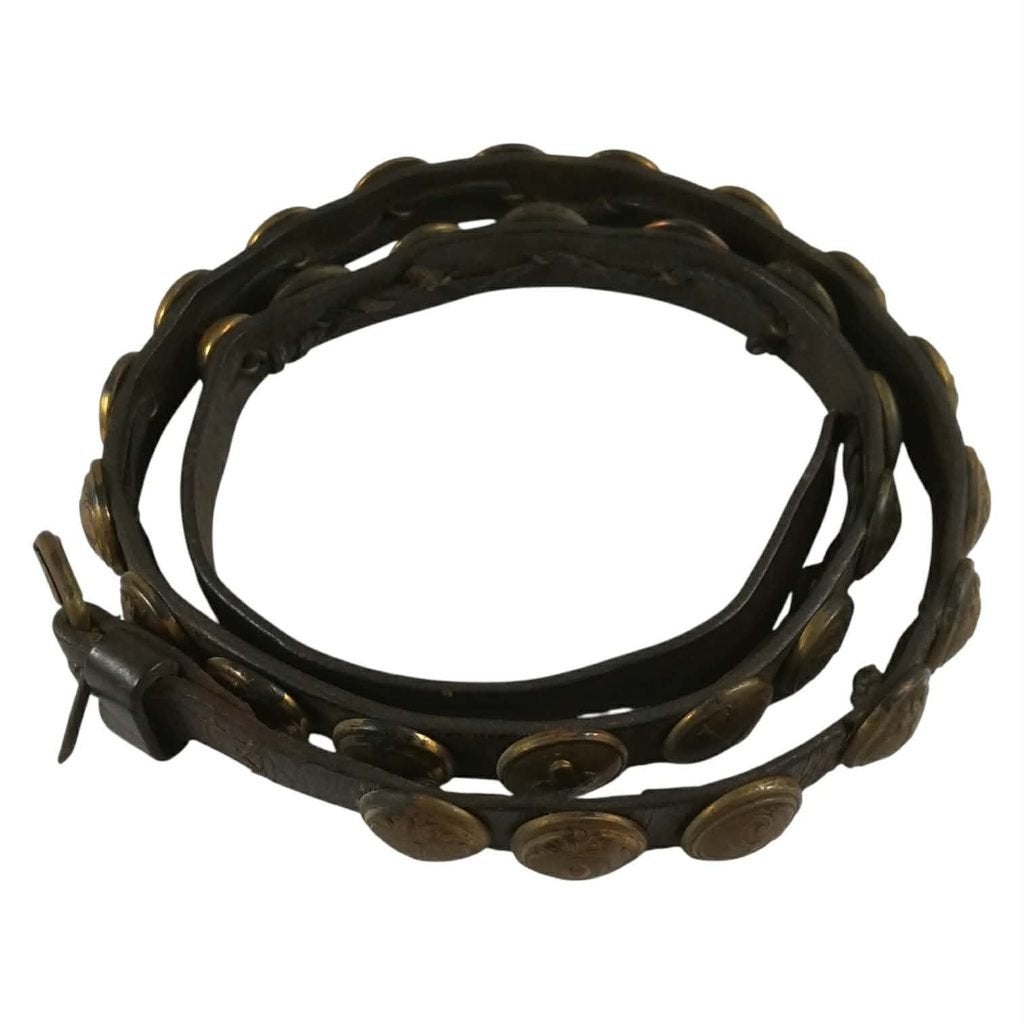 Lederen riem met Belgische militaire knopen, Verzamelen, Ophalen of Verzenden, Landmacht, Overige typen