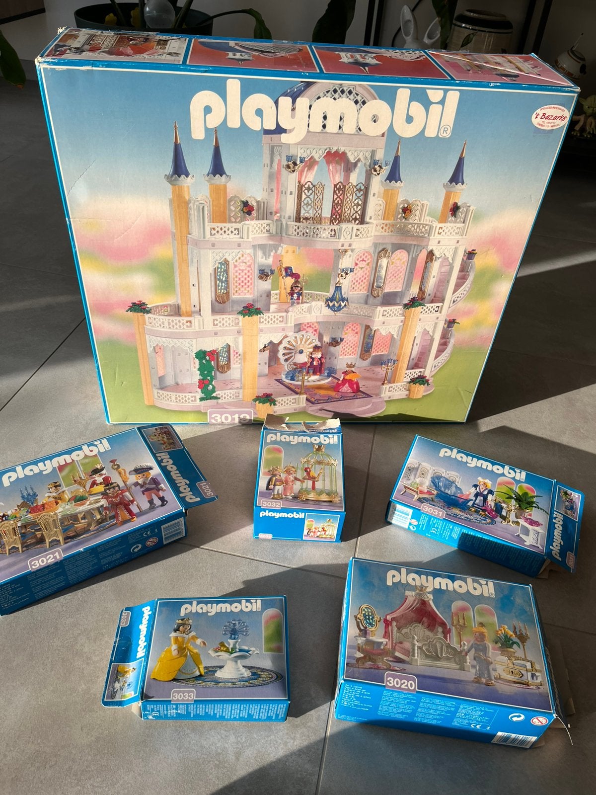 Playmobil prinsessen kasteel 3019 + 5x doos met extra figs, Utilisé, Princess, Figurines, Kit complet