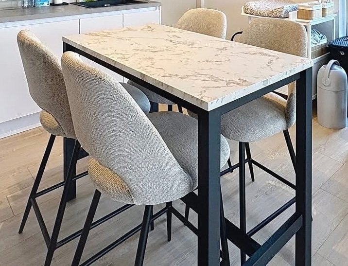 Eettafel met stoelen, Ophalen, 100 tot 150 cm, 50 tot 100 cm, Zo goed als nieuw
