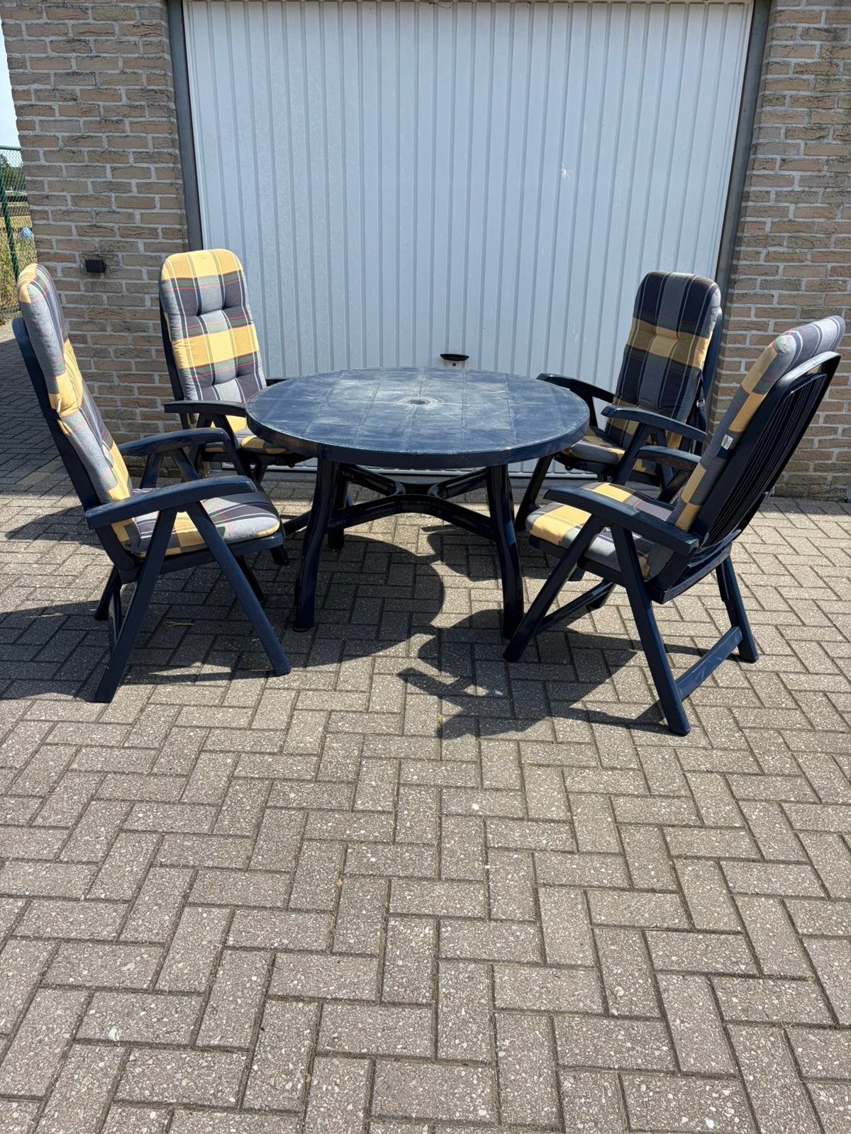 Tuinset met kussens, Ophalen, 4 zitplaatsen, Gebruikt, Tuinset