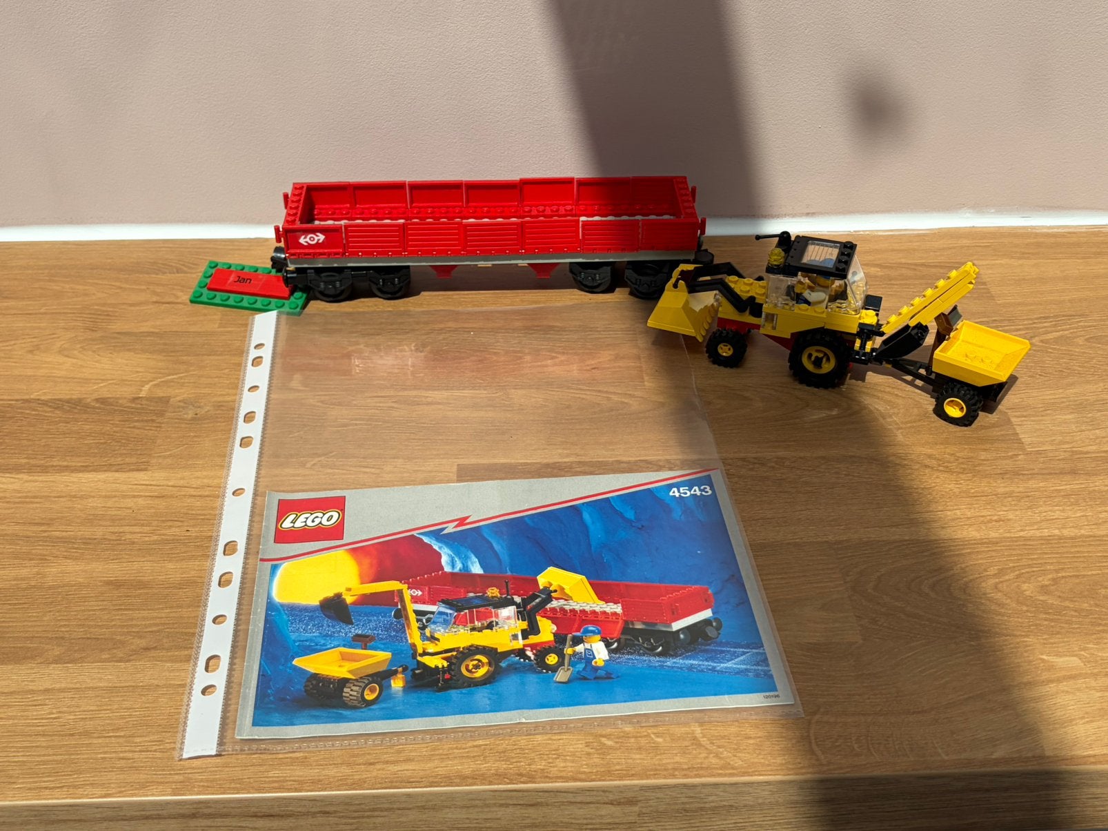 Lego 4543 railroad tractor flatbed, Ophalen of Verzenden, Zo goed als nieuw, Compleet, Lego