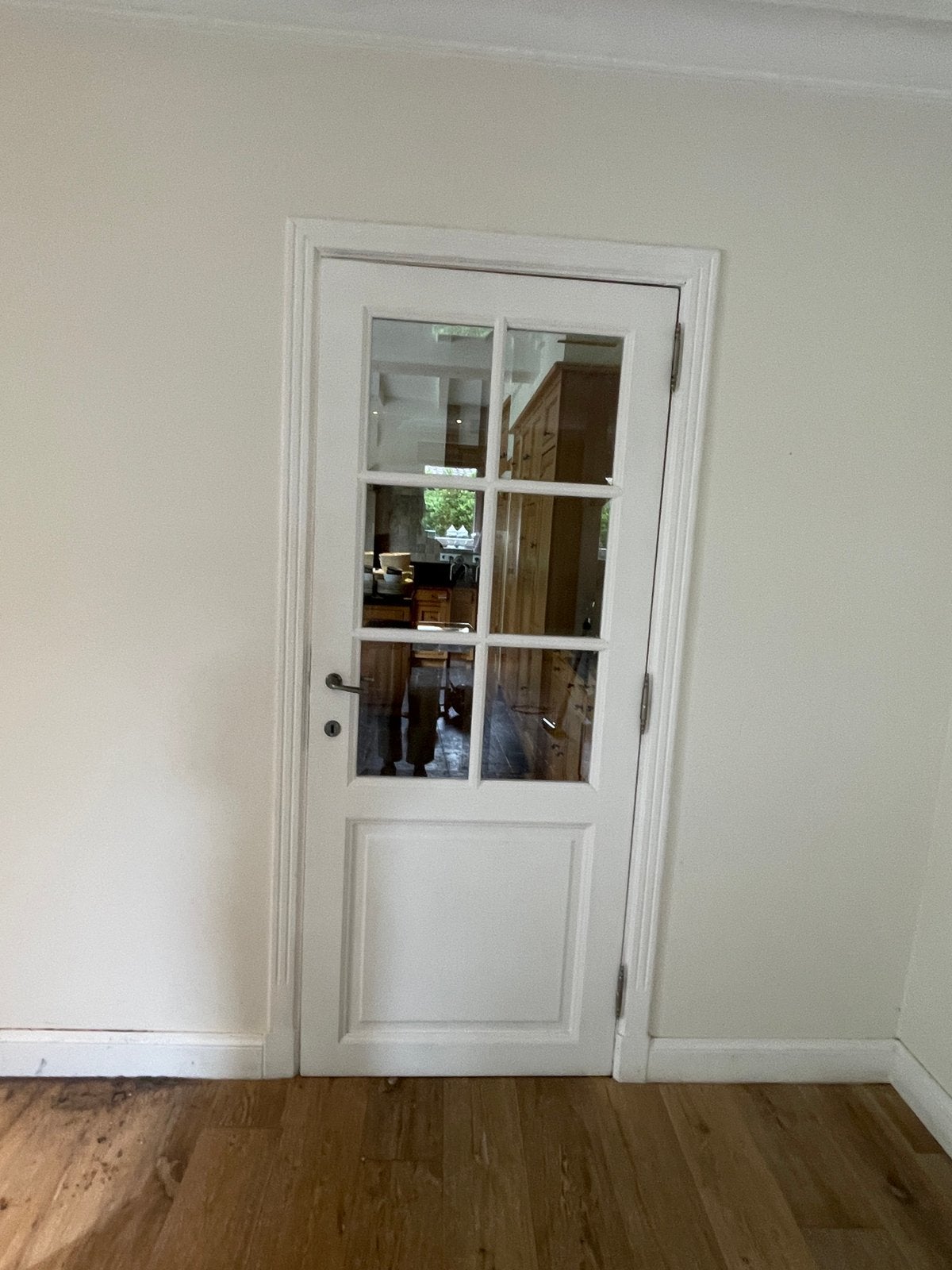 Binnendeur met geslepen glas 2 stuks, Doe-het-zelf en Bouw, Deuren en Vliegenramen, Ophalen, Gebruikt, 80 tot 100 cm, Binnendeur