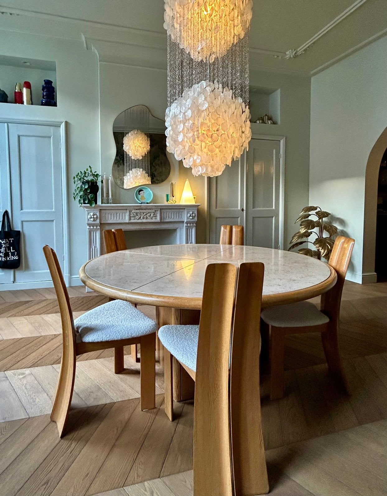 Dining set ‘Orchid’, Van den Berghe-Pauvers, Belgium, 70s, Huis en Inrichting, Ophalen, Zo goed als nieuw, High end, 4 tot 6 stoelen