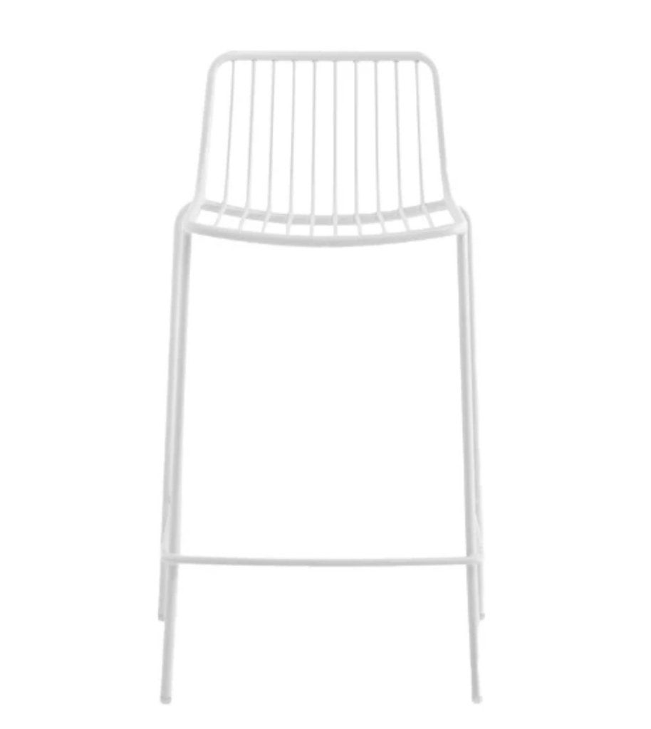 6 nieuwe witte pedrali krukken outdoor met zitkussen, Tuin en Terras, Ophalen, Nieuw, Metaal, Stapelbaar