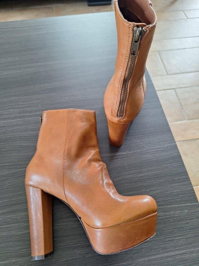 Lederen enkellaarsjes hoge hak Steve Madden maat 38, Kleding | Dames, Schoenen, Overige kleuren, Lage of Enkellaarzen, Steve Madden