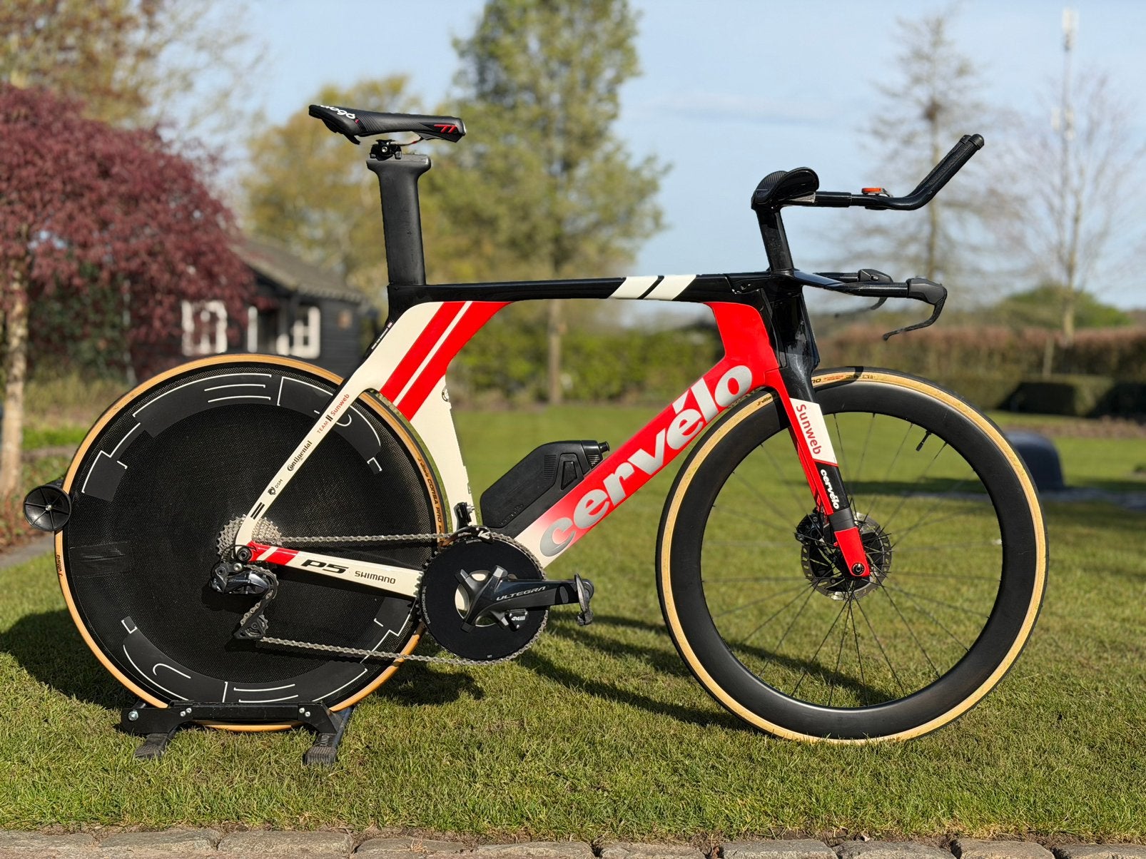 Cervelo P5 tijdritfiets maat 58 met powermeter en dichtwiel, Ophalen, Zo goed als nieuw