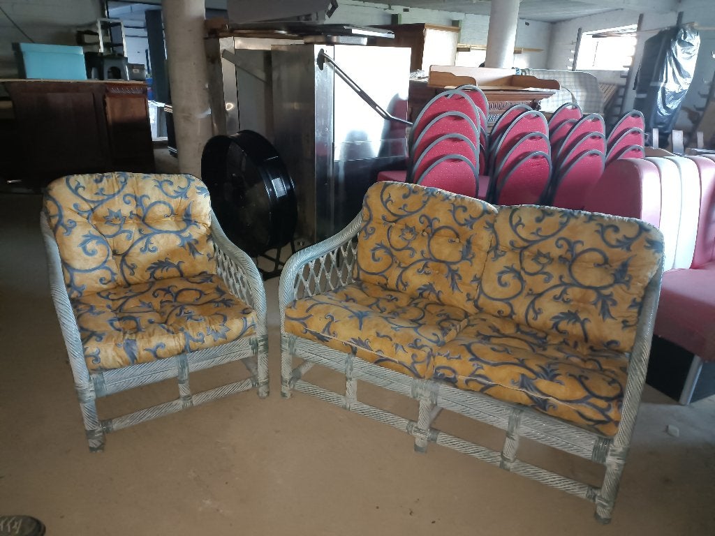 Ensemble de sièges vintage. 2 places + fauteuil, Maison & Meubles, Enlèvement, Comme neuf, Bois, Ethnisch
