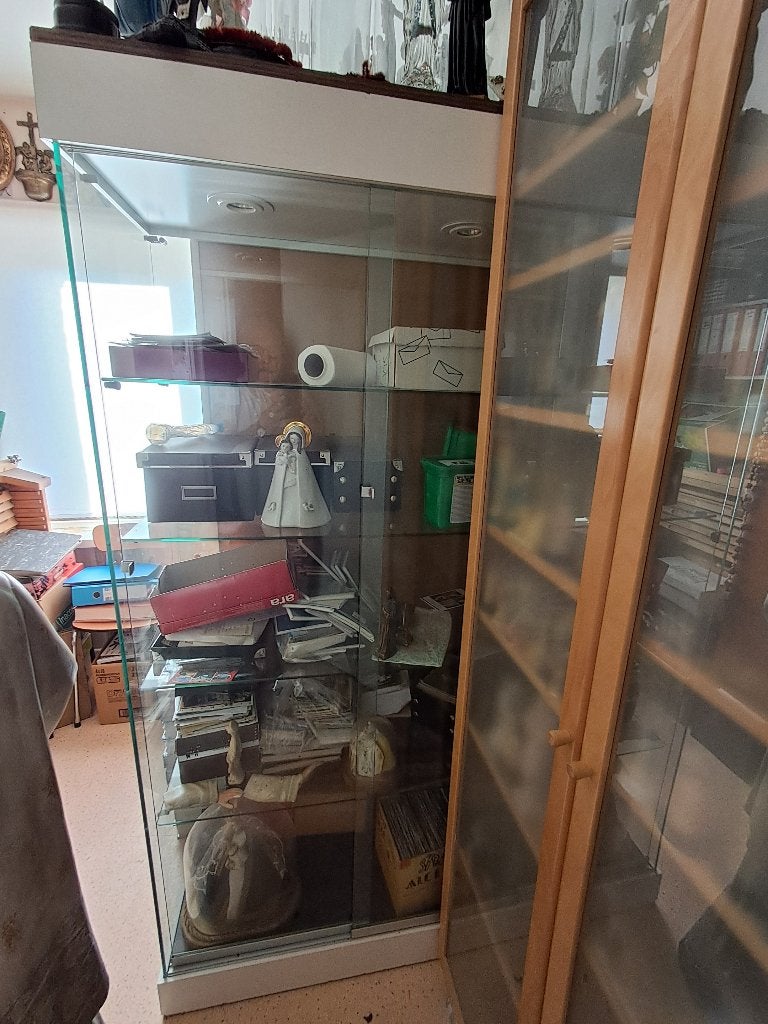 Glazen kast met 4 leggingen, Antiek en Kunst, Ophalen