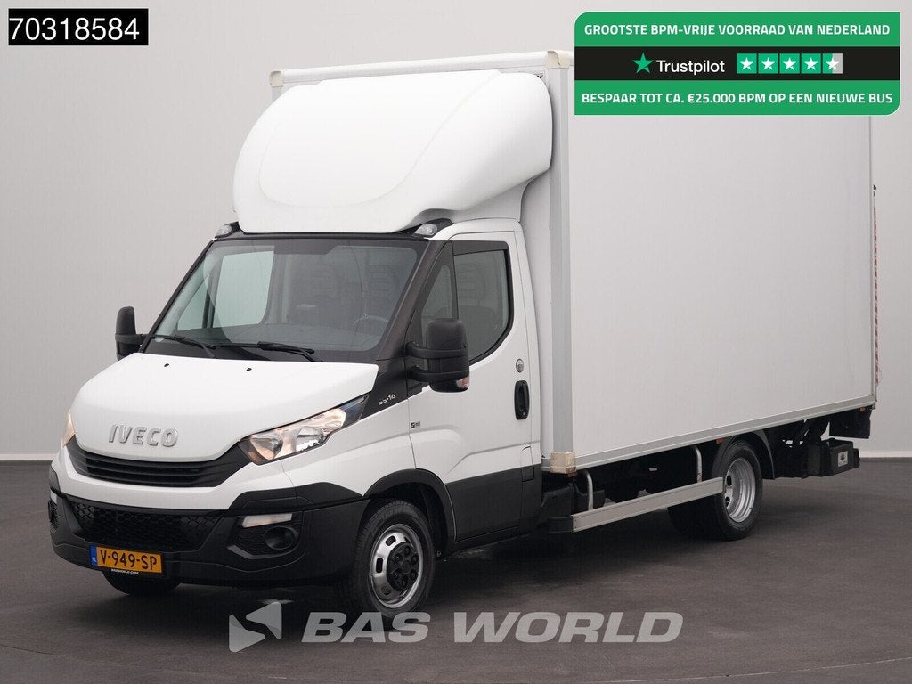 Iveco Daily 35C14 1000KG Laadklep 233cm Hoog Zijdeur Dubbell, Auto's, Stof, Euro 6, Iveco, Wit
