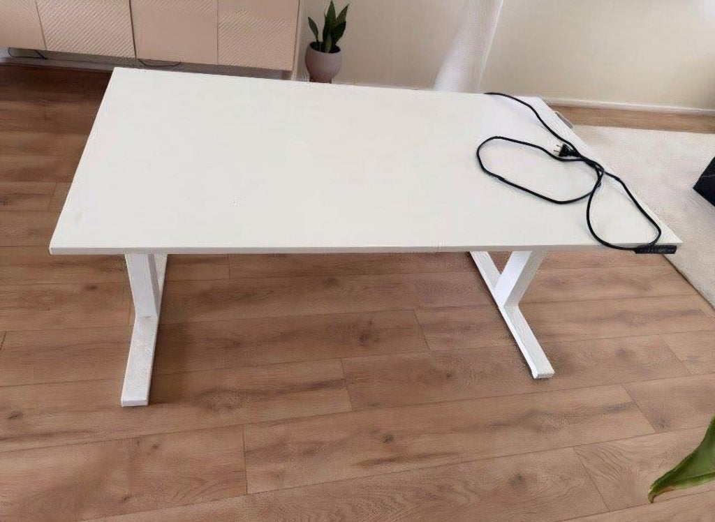 Bureau électrique Linak 160x80cm blanc, Maison & Meubles, Métal, Bureau assis-debout, Électrique, Comme neuf