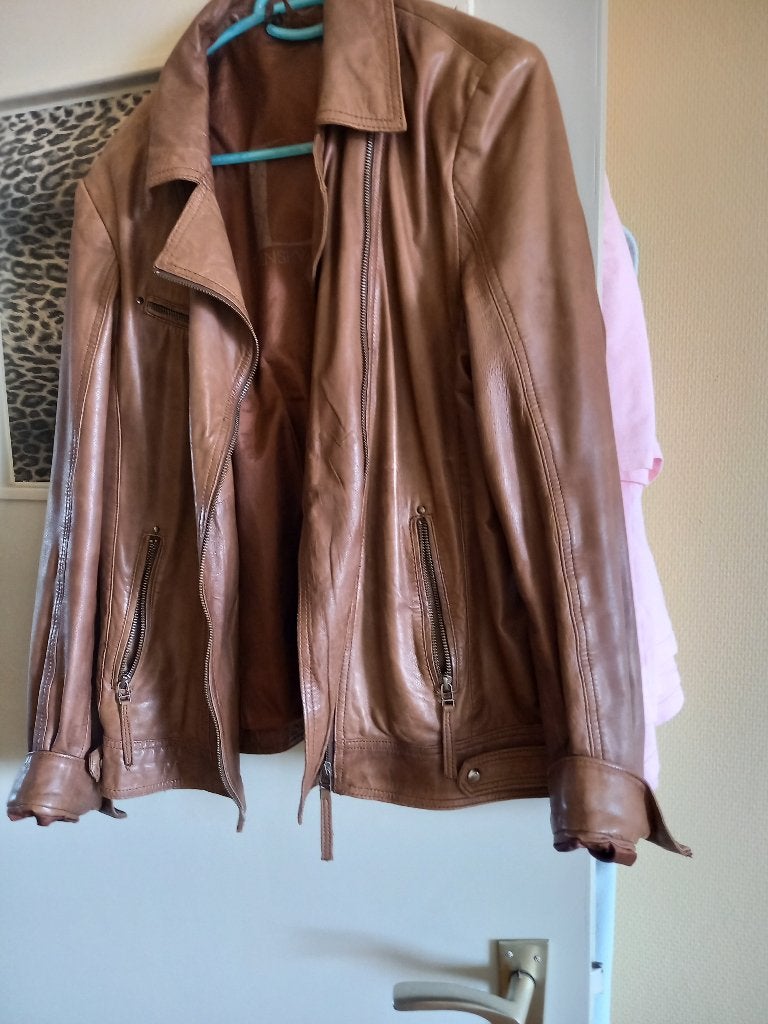 lederen damesvest, Enlèvement, Porté, Taille 42/44 (L), Brun