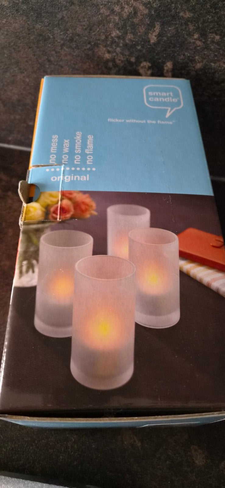 Set van 4 LED- theelichtjes. Oplaadbaar. Sfeervol effect., Ophalen, Nieuw