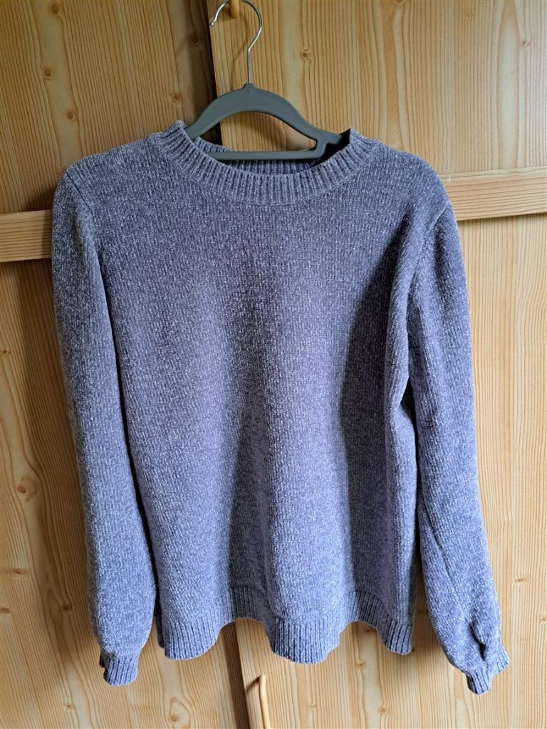 Trui voor dames grijs met glitter maat 42, Maat 42/44 (L), Ophalen of Verzenden, Zo goed als nieuw, Grijs