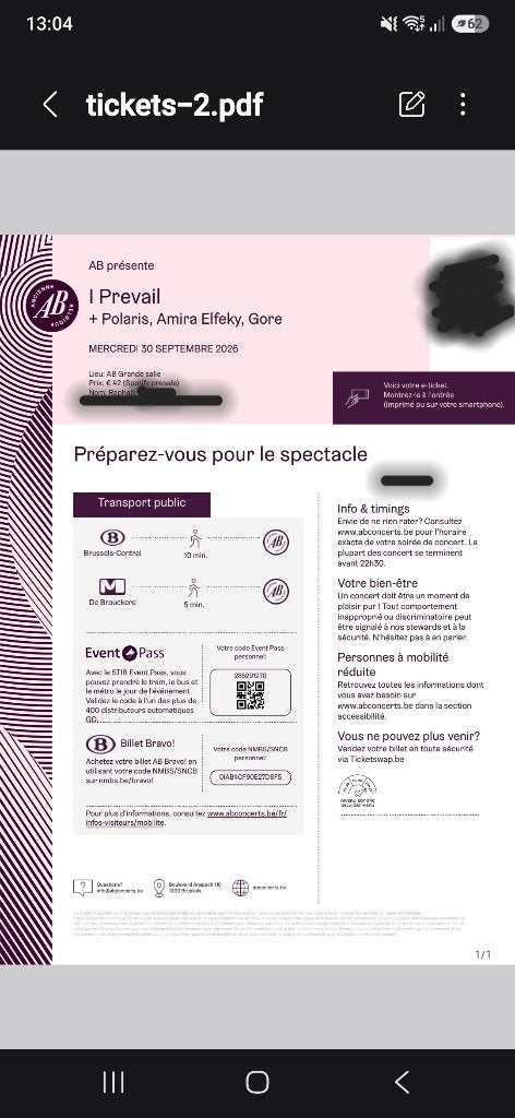 Ticket I heeft de overhand, Tickets en Kaartjes, Eén persoon, September, Hard Rock of Metal