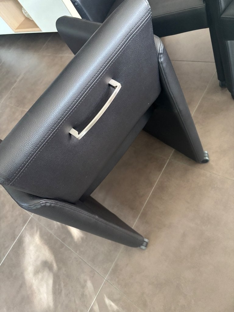 Lederlook stoelen, Ophalen, Gebruikt, Zwart, Leer
