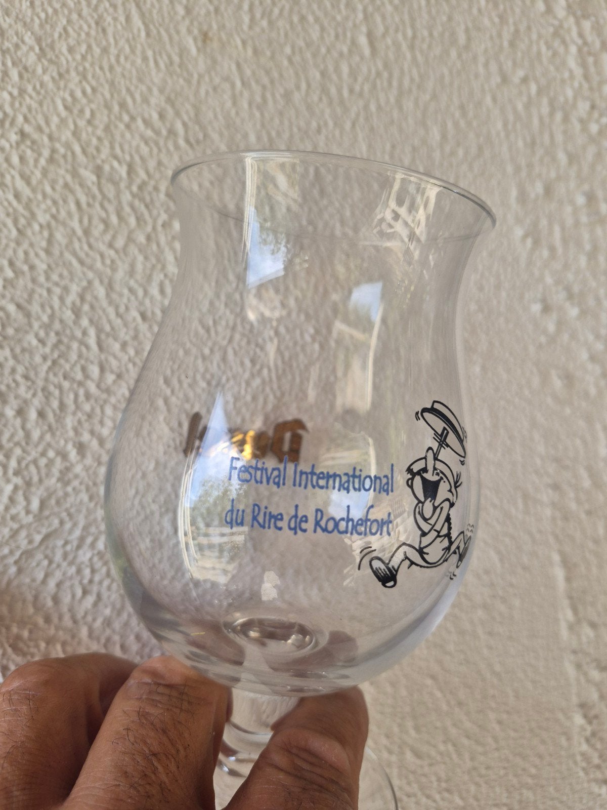duvel glas festival internationale du rire de Rochefort, Verzamelen, Glas en Drinkglazen, Ophalen, Gebruikt, Bierglas