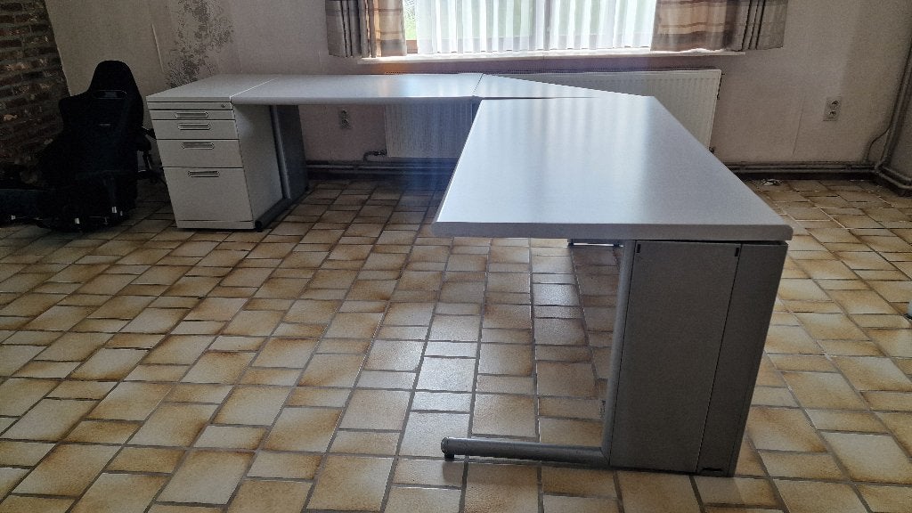 Bureau d'angle avec meuble à tiroirs, Enlèvement, Démontable, Comme neuf, Bureau d'angle