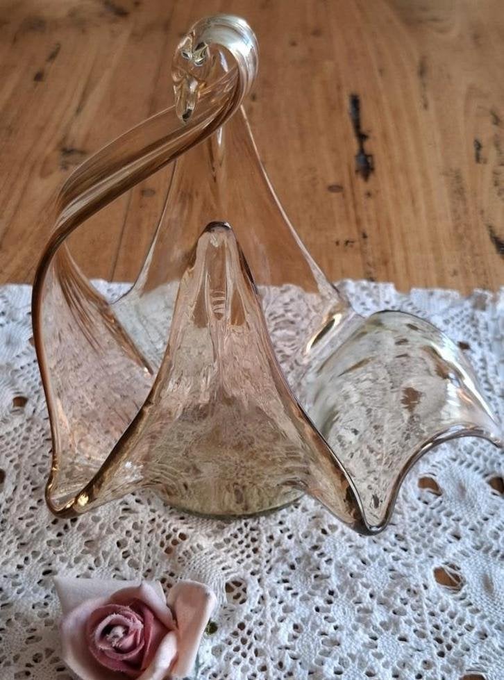 Vintage glazen zwaan, Antiek en Kunst, Ophalen of Verzenden